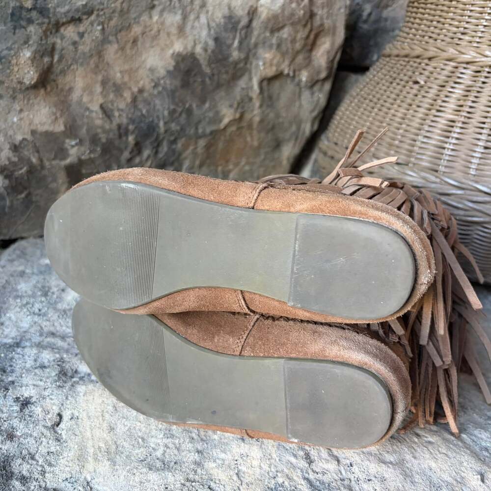 Makalu California Nalani Suede Fringe Boots Women 9M Boho Moccasin - Picture 4 of 6